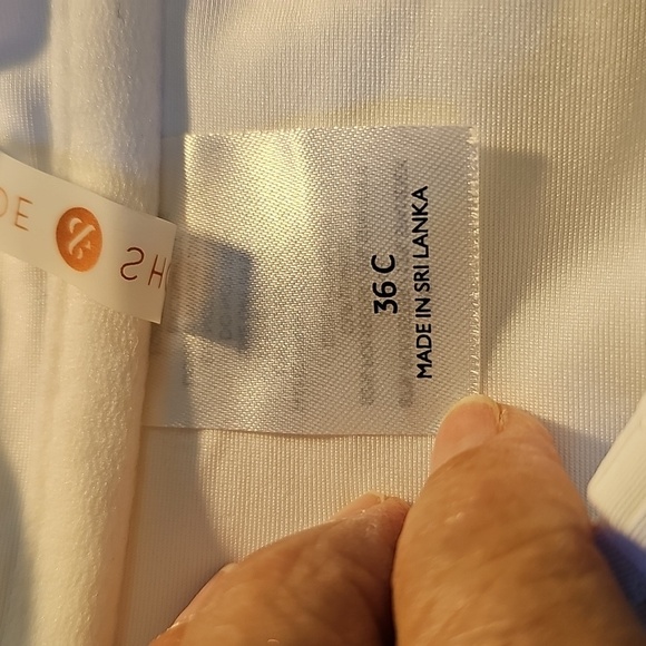 Women's White Bathing Suit Top. By Shade 36C. Light Padding. Nice. - Picture 4 of 5